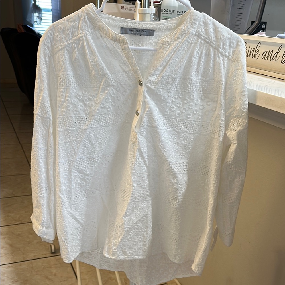 White Button-Up Women's Top